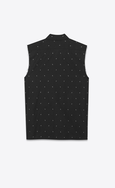 Cotton shirt with lamé mini lightning bolt